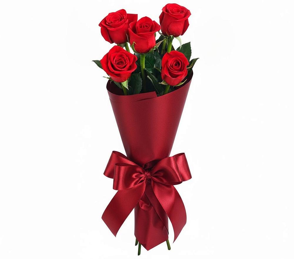 Букет 5 Красных роз Эдлесс Лав в Судаке