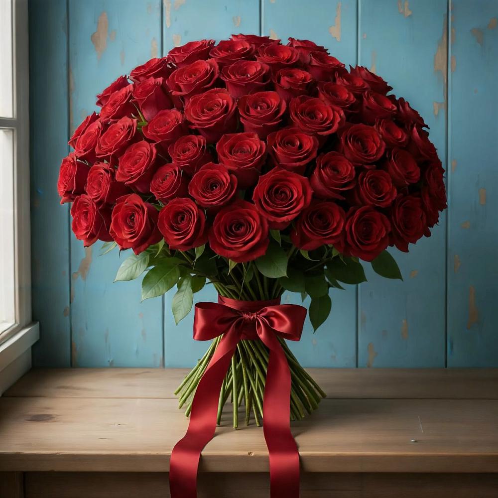 Букет Красные розы Блэк Меджик в Судаке