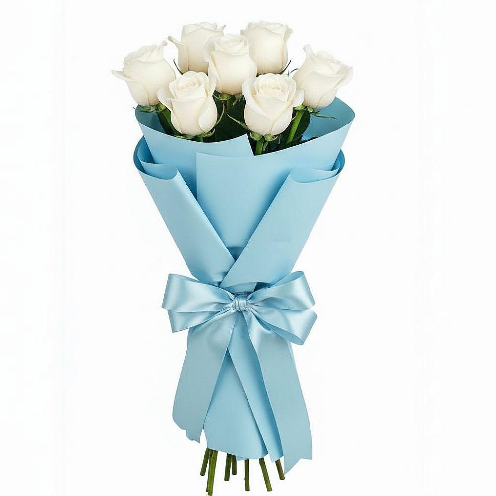 Букет 7 белых роз Проуд в Судаке