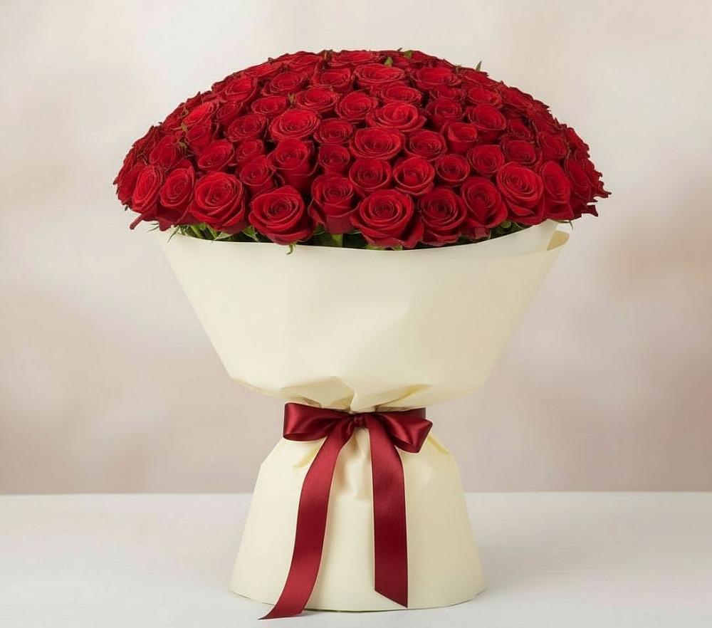 Букет 101 Красная роза Милано в Судаке