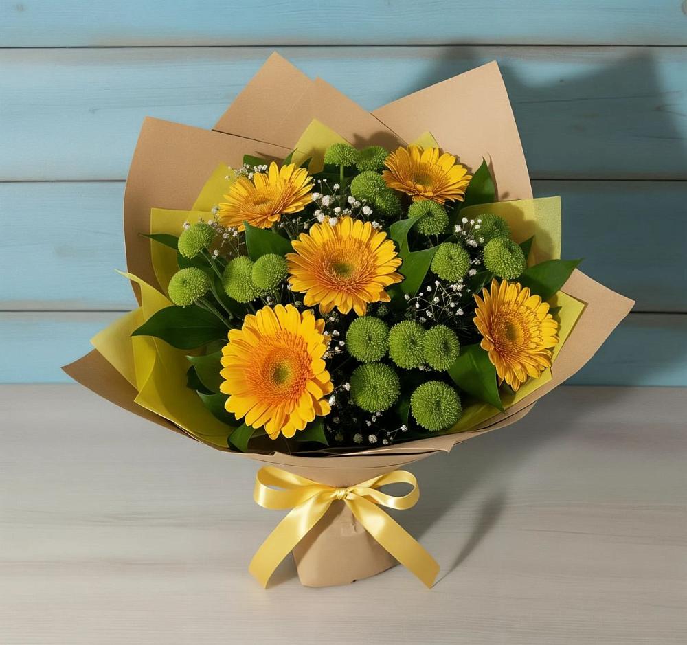 Букет цветов из: Герберы и Хризантемы в Судаке