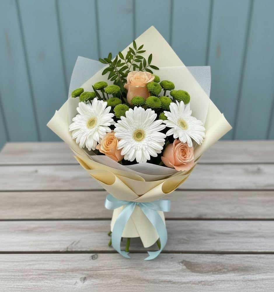 Букет цветов из: Герберы, Розы и Хризантемы в Судаке