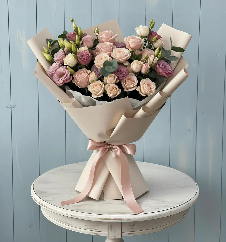 Букет цветов из: Розы и Лизиантусы в Судаке