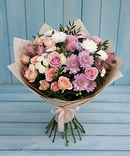 Букет цветов из:  Хризантемы, Розы и Альстромерии в Судаке